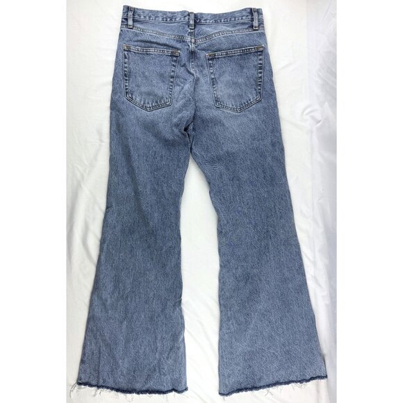 Frame The Lax Wisp Raw Fray Flare Wide Leg Denim Jeans Women's 28 $298 - Picture 5 of 12